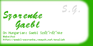 szorenke gaebl business card